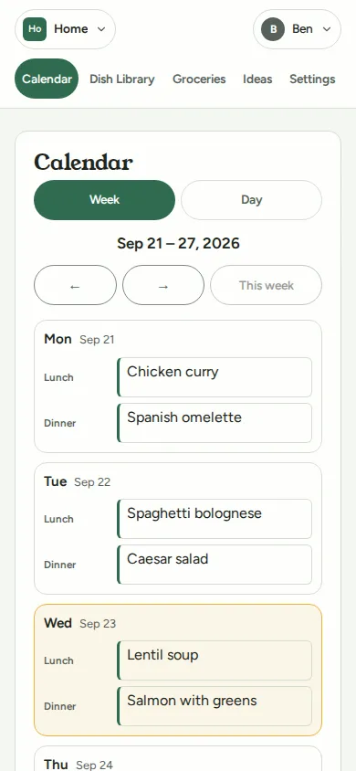 The same week on a phone